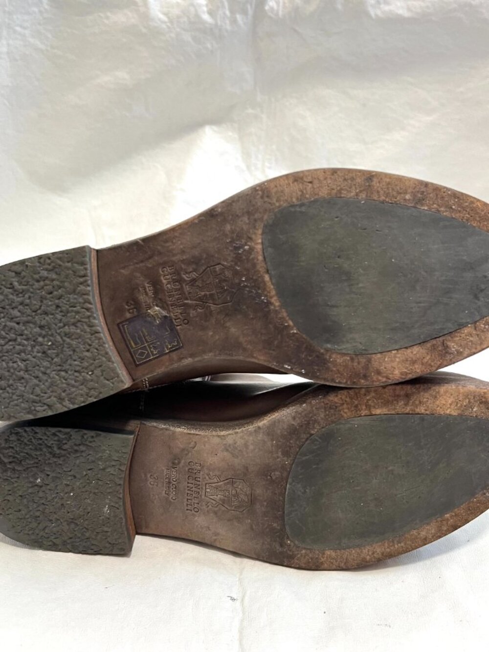 Brunello Cucinelli Chelsea Boots taupe brown leather IT 36 US 6 ankle booties - Picture 8 of 13